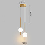 Modern Gold Pendant Lamp with Spherical Shade | Minimalist LED Ceiling Lamp