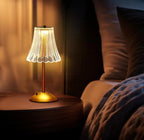 Elegant LED Table Lamp with Crystal Shade and Gold Finish – Touch Activated