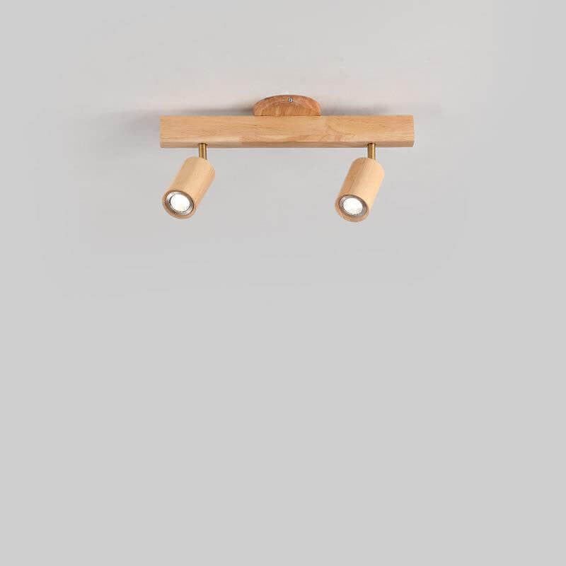 Japanese Wooden LED Semi-Flush Mount Ceiling Light | 2 Light