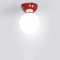 Scandinavian Glass Globe Semi-Flush Ceiling Light | 1-Light