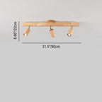 Japanese Wooden LED Semi-Flush Mount Ceiling Light | 2 Light