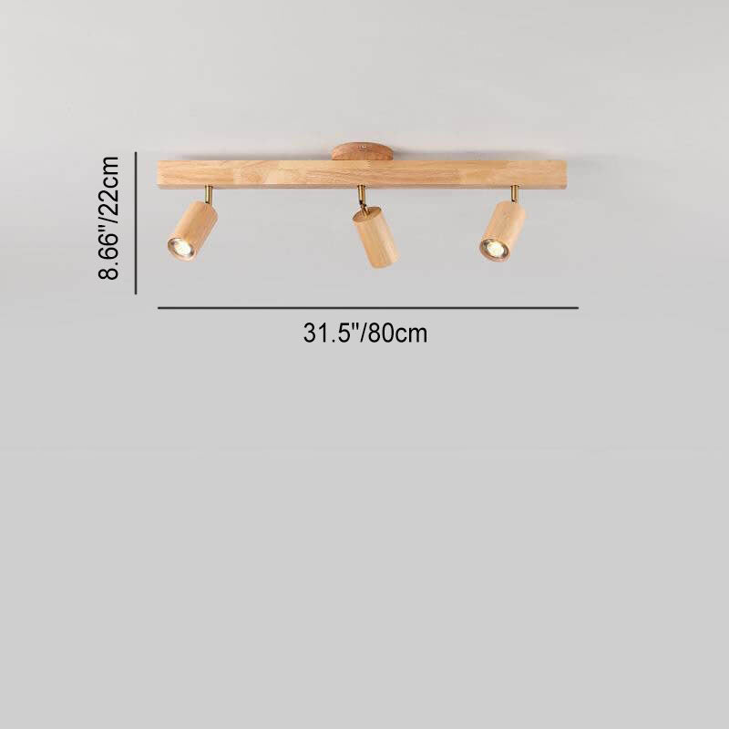 Japanese Wooden LED Semi-Flush Mount Ceiling Light | 2 Light