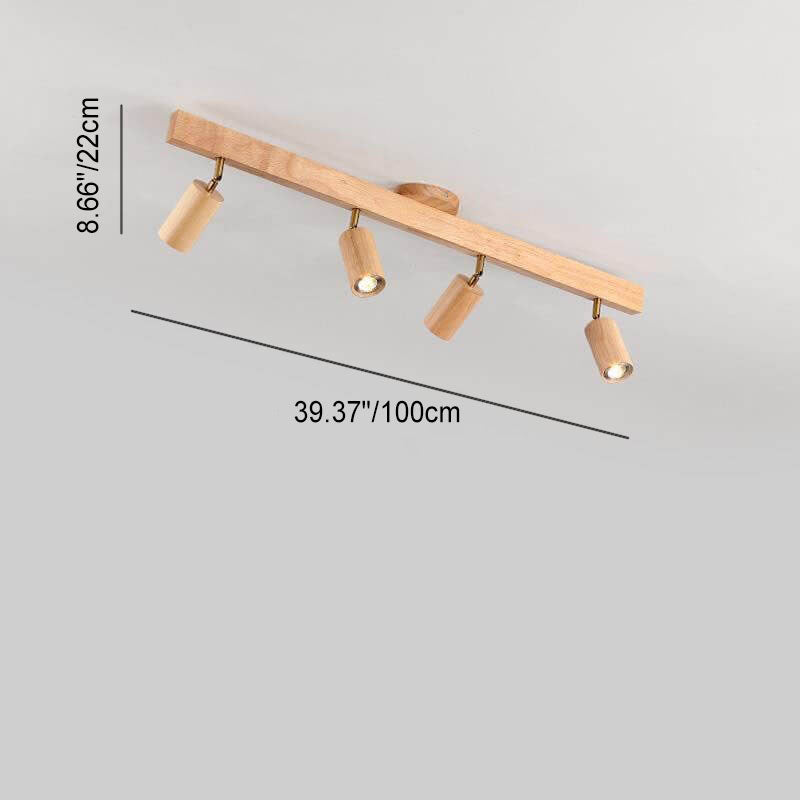 Japanese Wooden LED Semi-Flush Mount Ceiling Light | 2 Light