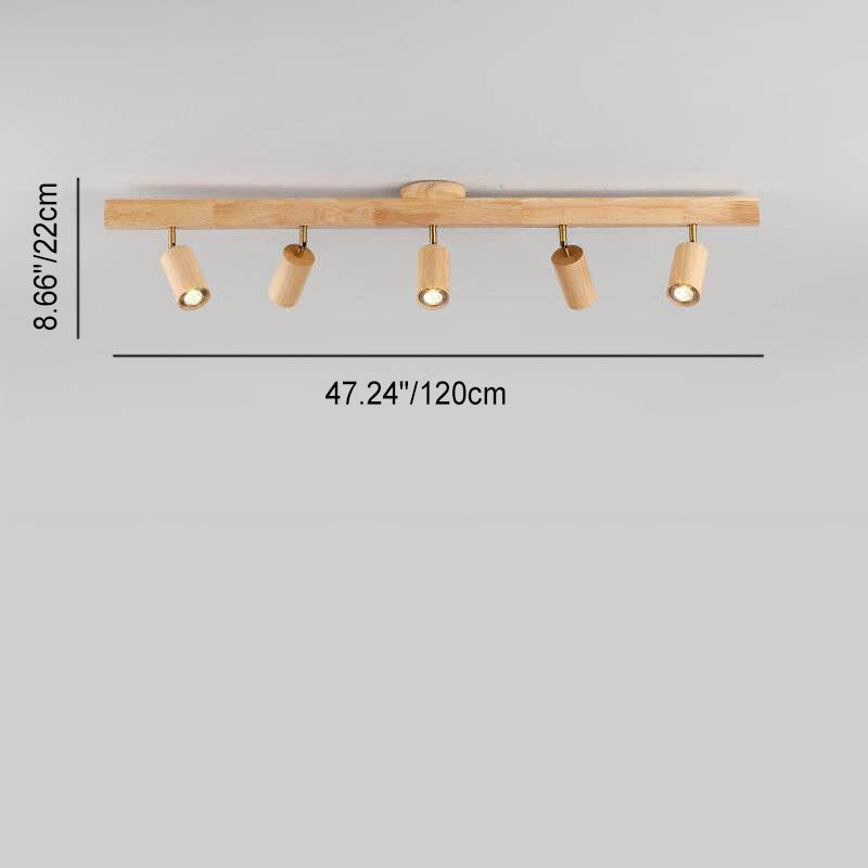 Japanese Wooden LED Semi-Flush Mount Ceiling Light | 2 Light