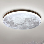 Nordic Wood & PVC Round LED Flush Mount Ceiling Light 1-light
