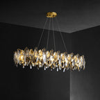 Kristy Modern Annular Metal Crystal Pendant Light, Gold