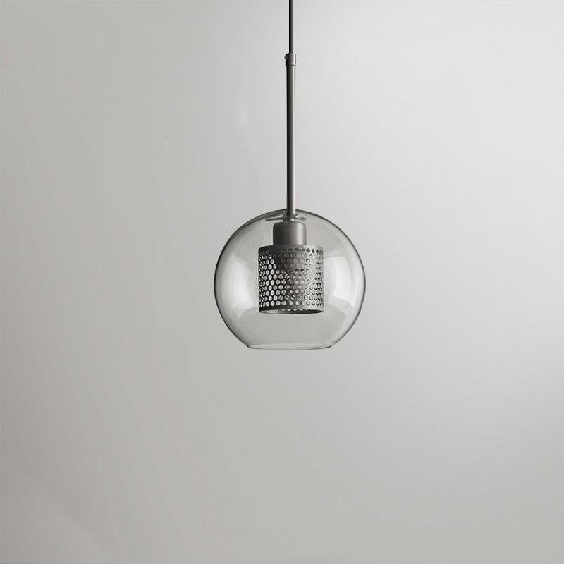 Hessa Contemporary Golden Pendant Light, Glass, Globe/Cylindric