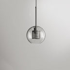 Hessa Contemporary Golden Pendant Light, Glass, Globe/Cylindric