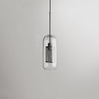Hessa Contemporary Golden Pendant Light, Glass, Globe/Cylindric