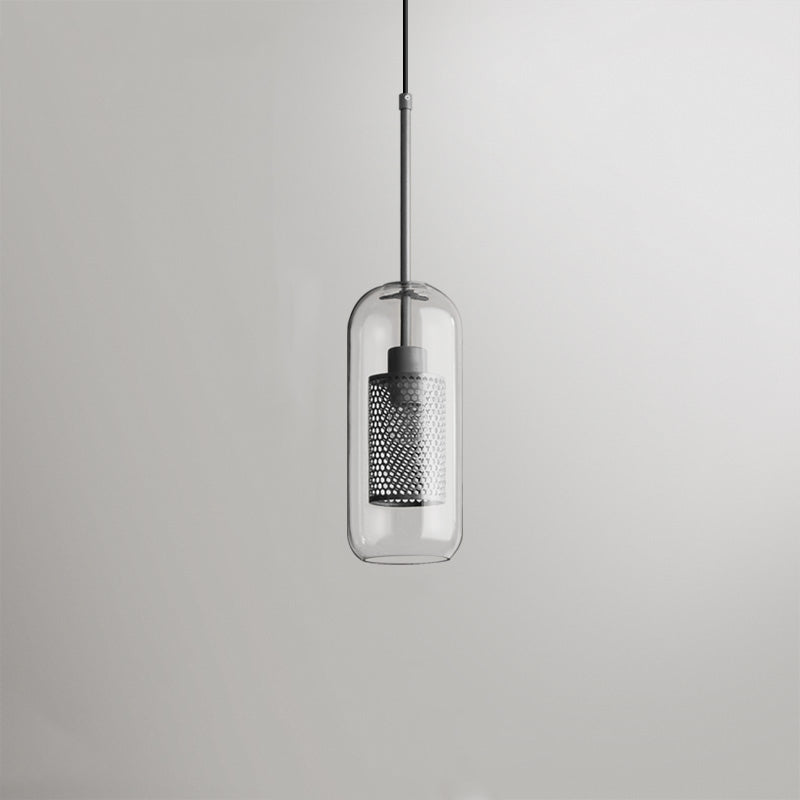 Hessa Contemporary Golden Pendant Light, Glass, Globe/Cylindric