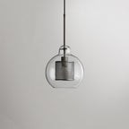 Hessa Contemporary Golden Pendant Light, Glass, Globe/Cylindric