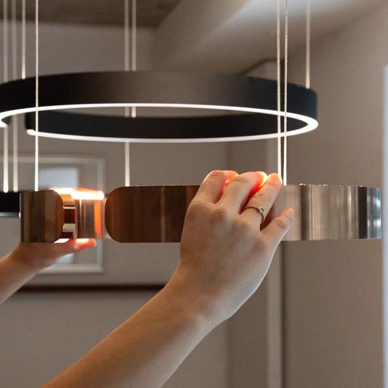 Modern LED Ring Chandelier – Elegant Round Ceiling Lamp