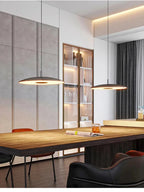 Slim Metal LED Pendant Lamp – Modern Ceiling Light in Plate Shape