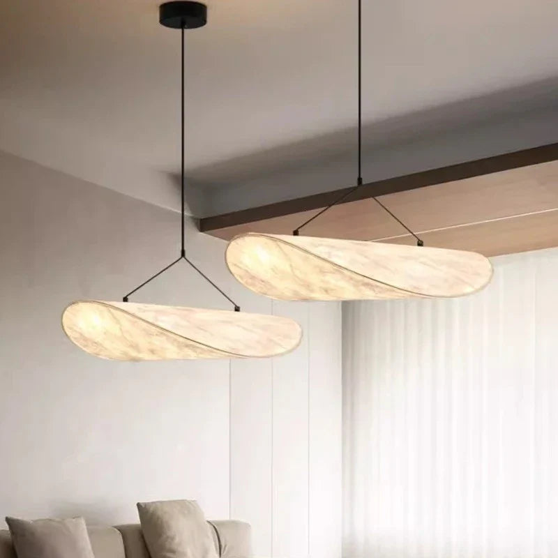 Japandi Designer Pendant Lamp in the Form of an Elongated Panel – Modern Elegance