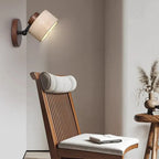 Minimalist Travertine Wood Cylinder Wall Sconce LED 1-light