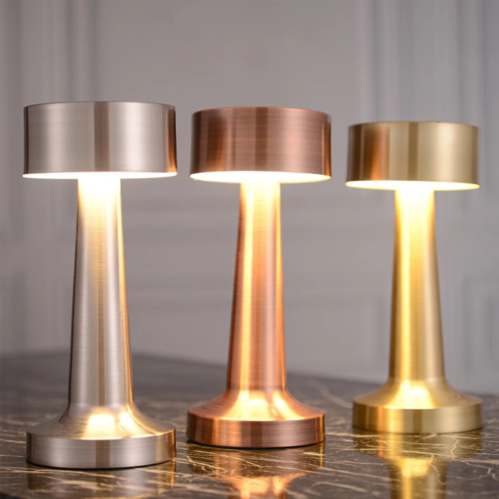 Modern LED Metal Table Lamp with Touch Switch and Warm Light