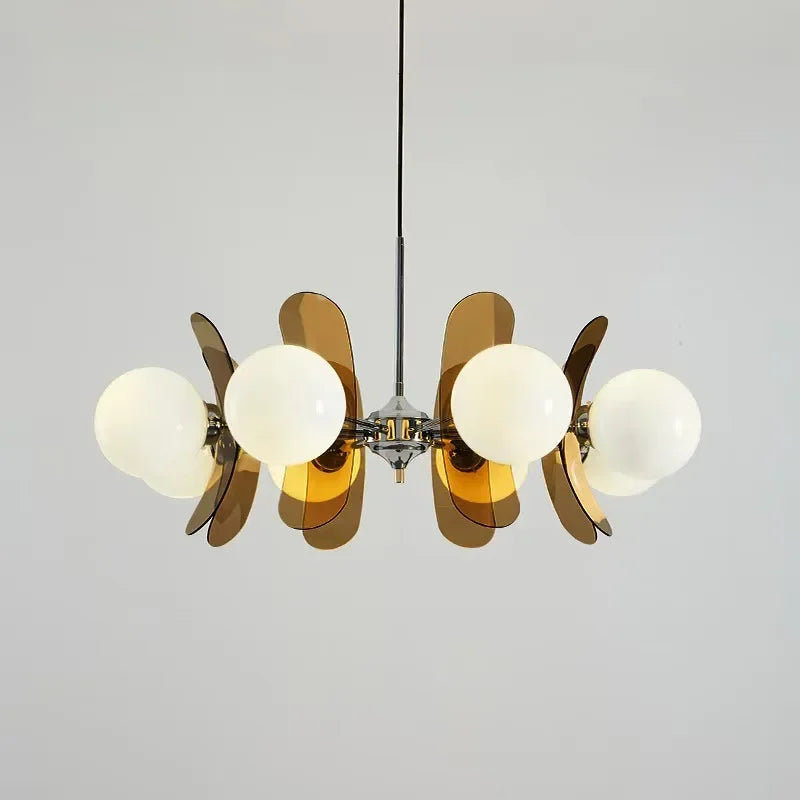 Hanging Lamp Retro Modern Chandelier with Ball Shades Bauhaus