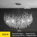 Exclusive chandelier with crystal leaves – branch effect, modern elegance