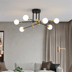 Industrial ceiling lamp chandelier with round lights