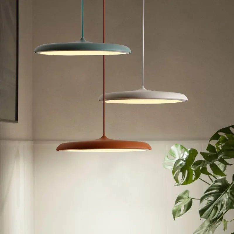 Modern LED Pendant Lamp – Ultra-Thin Shade, Designer Ceiling Lighting for Living Room or Dining Room