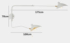 Designer wall lamp with double arm – adjustable wall light for living room, office, or bedroom