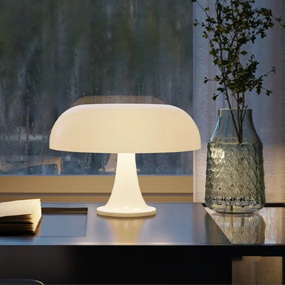 Designer LED Table Lamp in a Modern Mushroom Shape