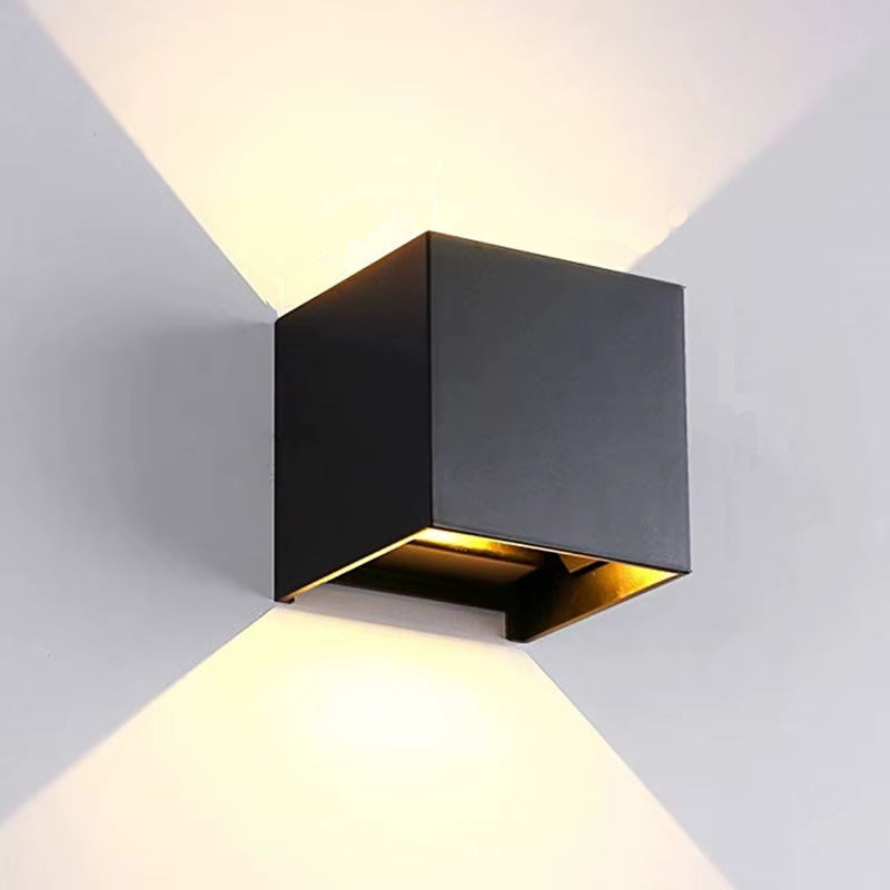 Modern Waterproof LED Wall Lamp in the Shape of a Cube