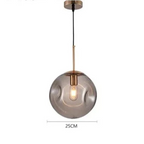 Designer Hanging Lamp with Spherical Glass Shade