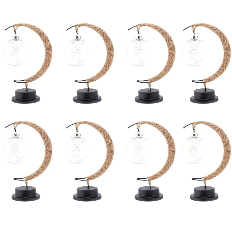 LED Table Lamp with Sphere and Crescent Moon