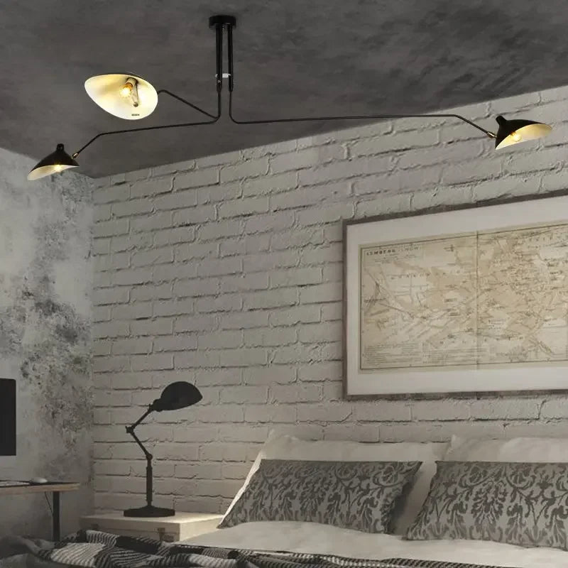 Black Ceiling Lamp with Rotating Arms – Modern Design