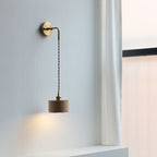 Scandinavian Brass Wood Wall Sconce Lamp 1-Light