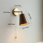 Scandinavian Brass Wood Wall Sconce Lamp 1-Light
