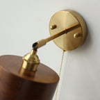 Scandinavian Brass Wood Wall Sconce Lamp 1-Light