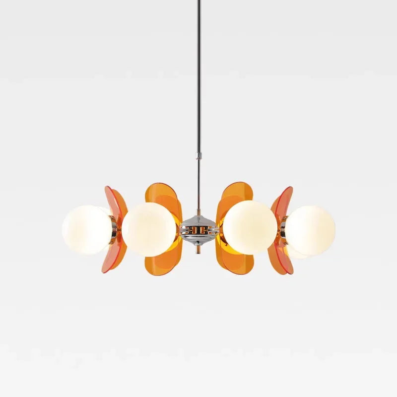 Hanging Lamp Retro Modern Chandelier with Ball Shades Bauhaus