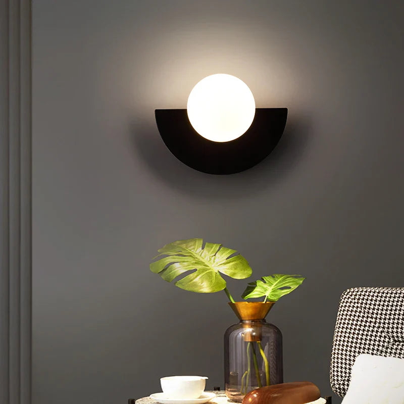 Modern LED Wall Lamp in Geometric Semicircle Style