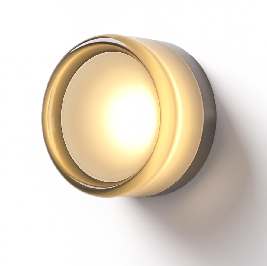 Modern Glass Round Wall Sconce LED 1-Light