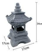 Japanese Zen Solar Pagoda Stone LED Outdoor Garden 1-Light