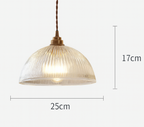 Modern Ribbed Clear Glass Dome Pendant Light | 1-Light