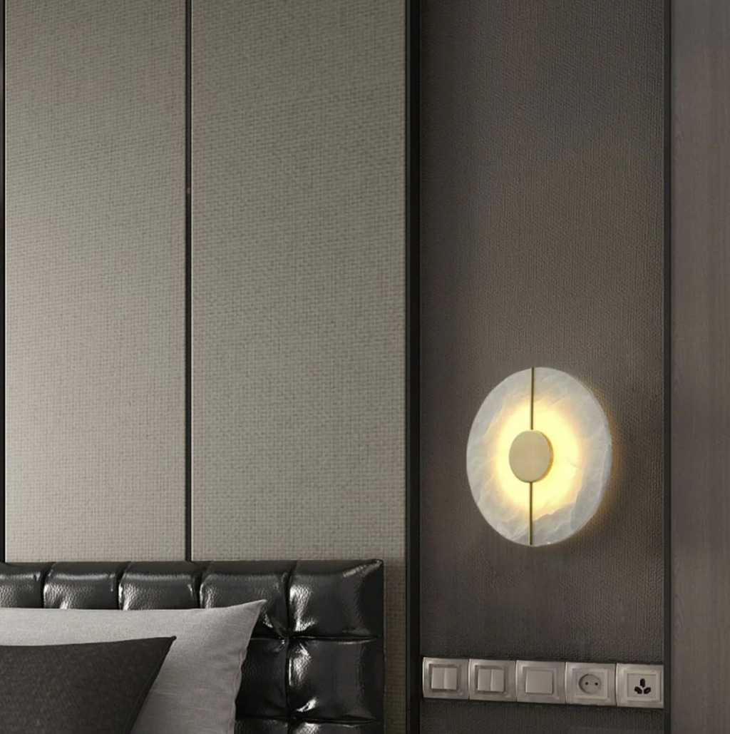 LED Wall Sconce Made of Natural Stone – Modern Decorative Lamp