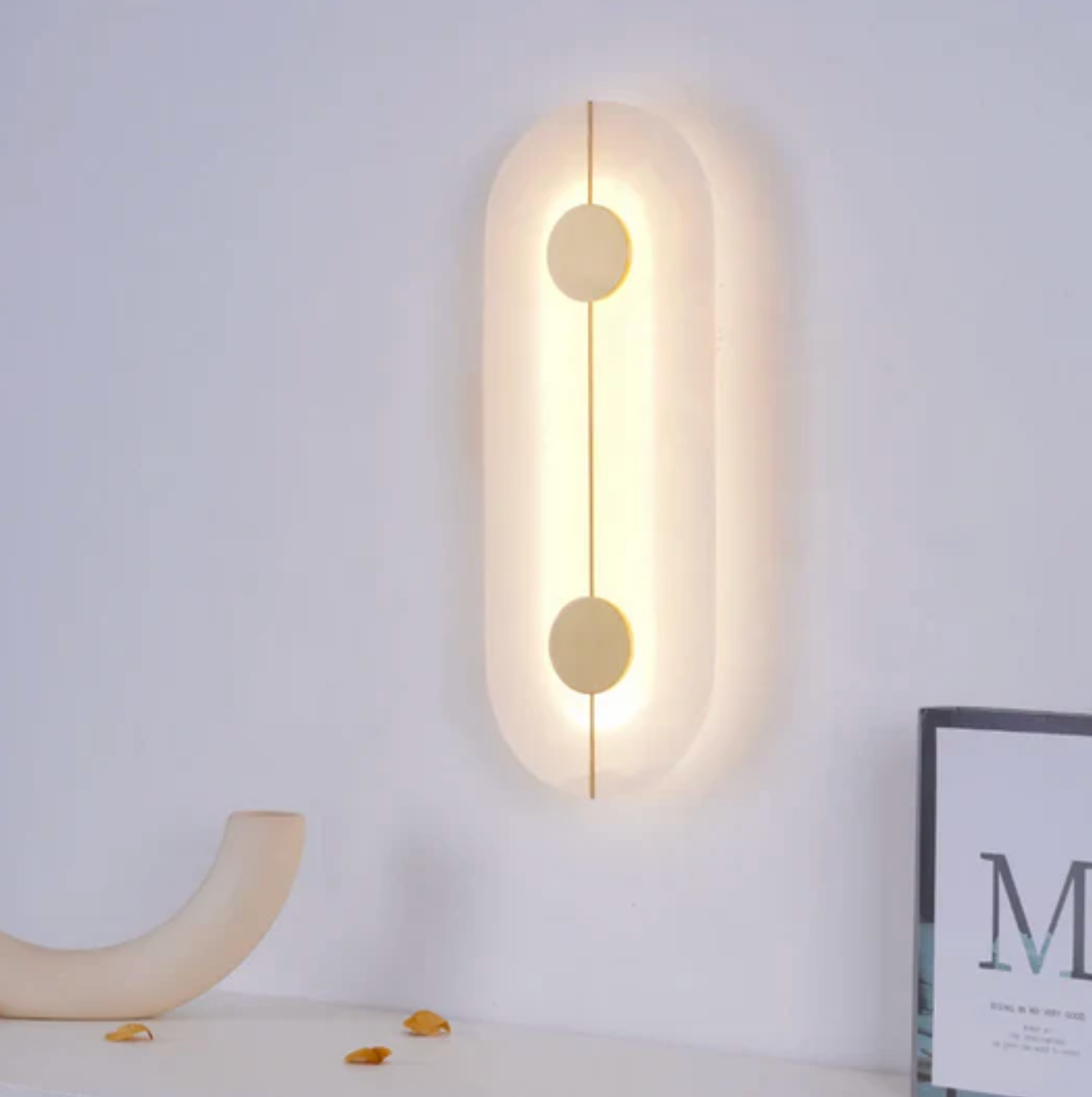 LED Wall Sconce Made of Natural Stone – Modern Decorative Lamp