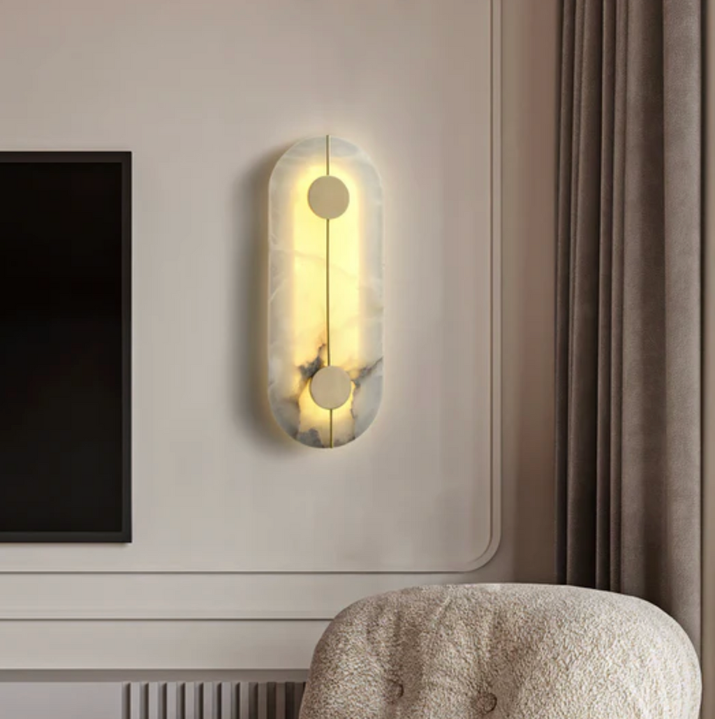 LED Wall Sconce Made of Natural Stone – Modern Decorative Lamp