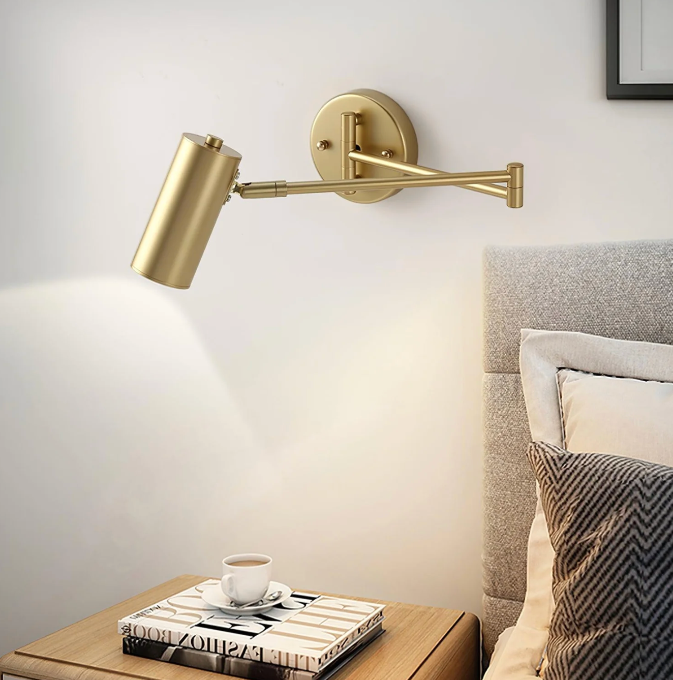 Modern wall sconce with adjustable arm – minimalist spotlight lamp