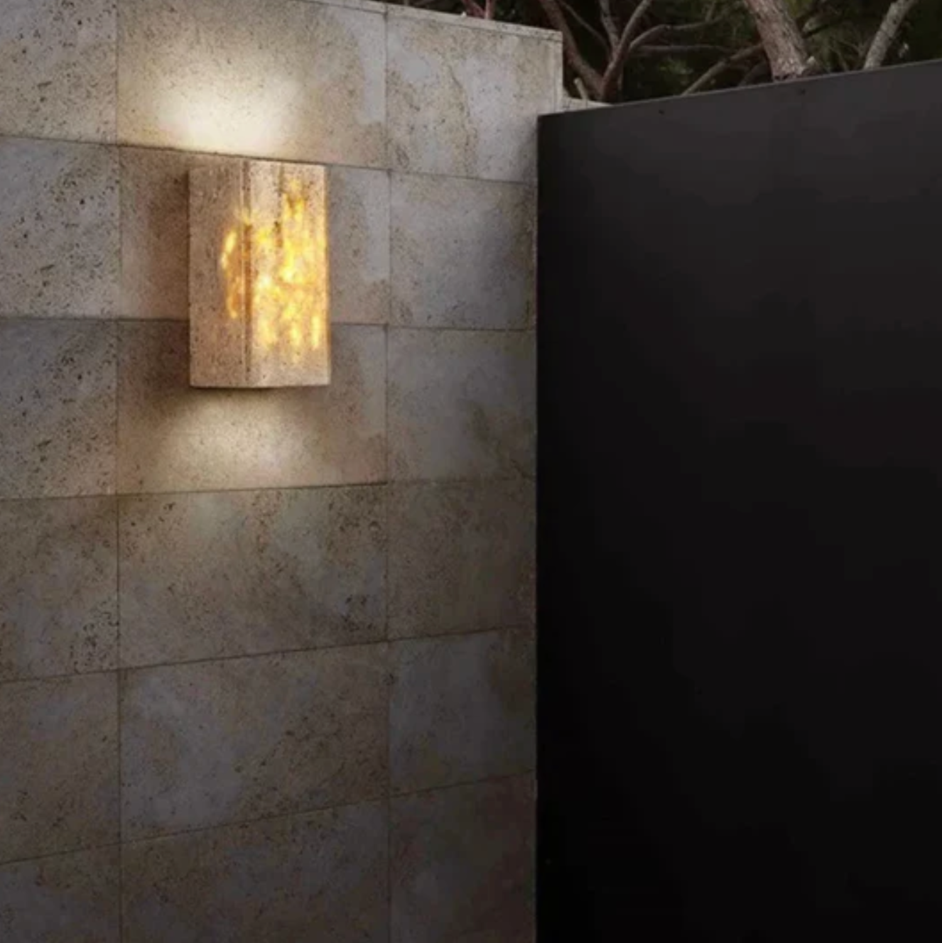 Stone Wall Sconce – Minimalist Lamp Made of Natural Travertine