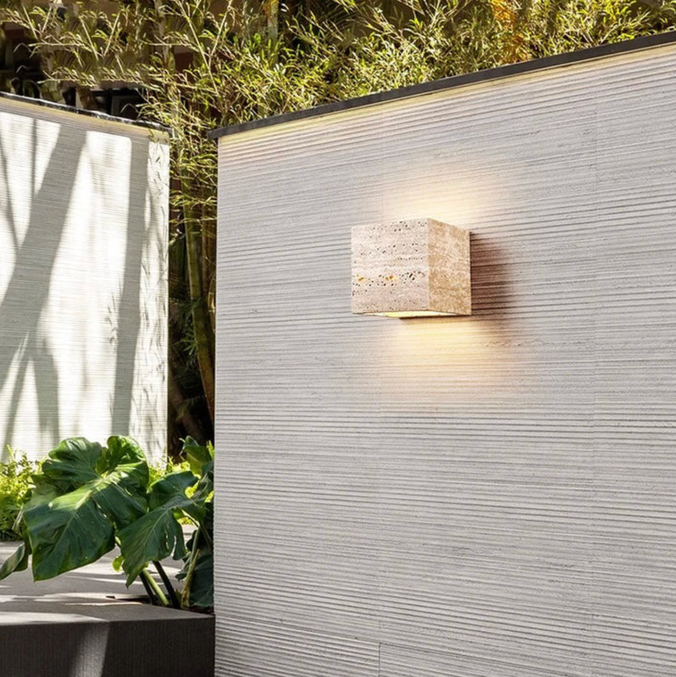 Stone Wall Sconce – Minimalist Lamp Made of Natural Travertine