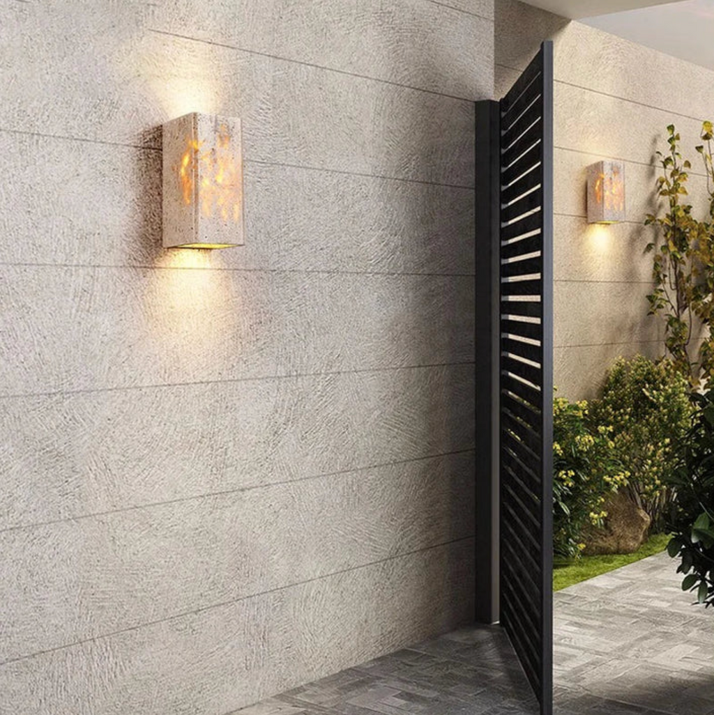 Stone Wall Sconce – Minimalist Lamp Made of Natural Travertine