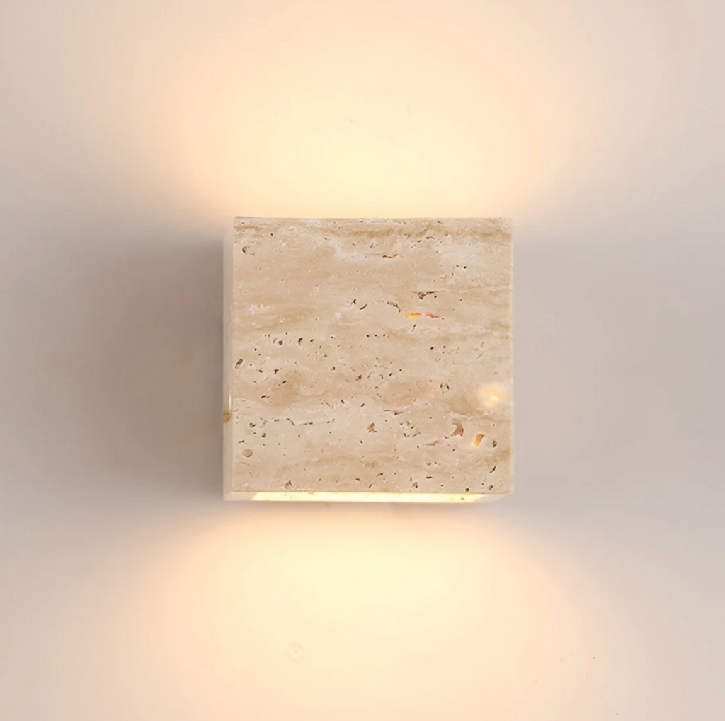 Stone Wall Sconce – Minimalist Lamp Made of Natural Travertine
