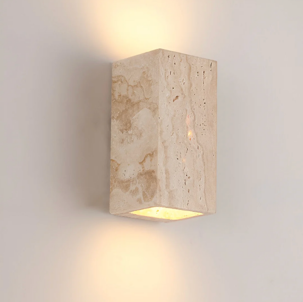 Stone Wall Sconce – Minimalist Lamp Made of Natural Travertine
