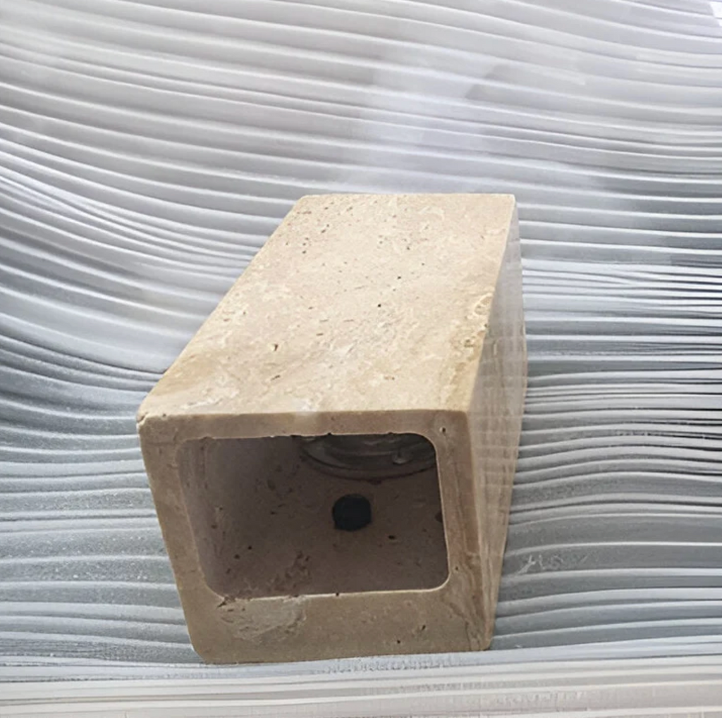 Stone Wall Sconce – Minimalist Lamp Made of Natural Travertine