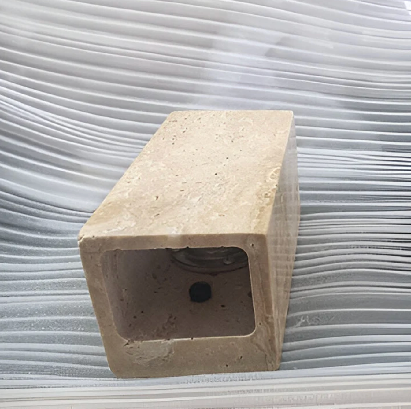 Stone Wall Sconce – Minimalist Lamp Made of Natural Travertine