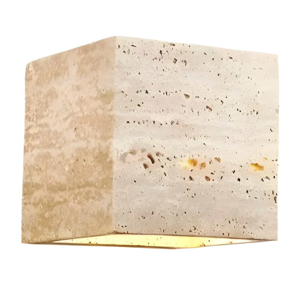 Stone Wall Sconce – Minimalist Lamp Made of Natural Travertine